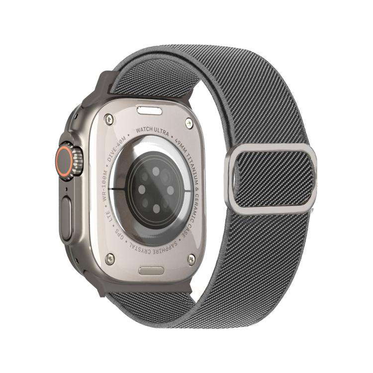 Dây đồng hồ đàn hồi nylon khóa D-ring sọc chéo, dành cho Apple Watch 46mm / 49mm / 45mm / 44mm, dành cho Apple Watch 42mm / 41mm / 40mm / 38mm