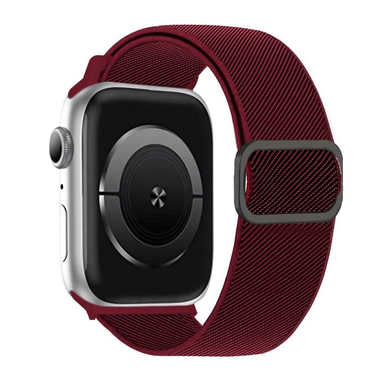 Dây đồng hồ đàn hồi nylon khóa D-ring sọc chéo, dành cho Apple Watch 46mm / 49mm / 45mm / 44mm, dành cho Apple Watch 42mm / 41mm / 40mm / 38mm