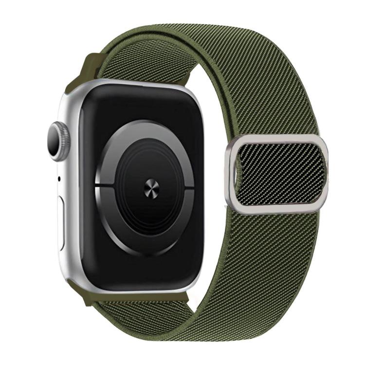 Dây đồng hồ đàn hồi nylon khóa D-ring sọc chéo, dành cho Apple Watch 46mm / 49mm / 45mm / 44mm, dành cho Apple Watch 42mm / 41mm / 40mm / 38mm