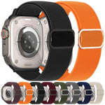 Dây đồng hồ đàn hồi nylon khóa D-ring sọc chéo, dành cho Apple Watch 46mm / 49mm / 45mm / 44mm, dành cho Apple Watch 42mm / 41mm / 40mm / 38mm