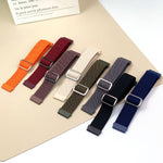 Dây đồng hồ đàn hồi nylon khóa D-ring sọc chéo, dành cho Apple Watch 46mm / 49mm / 45mm / 44mm, dành cho Apple Watch 42mm / 41mm / 40mm / 38mm