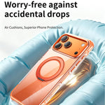 Vacuum-Sealed Transparent Airbag Magnetic Rotation Holder Acrylic Phone Case, For iPhone 17 Pro Max, For iPhone 17 Pro, For iPhone 17