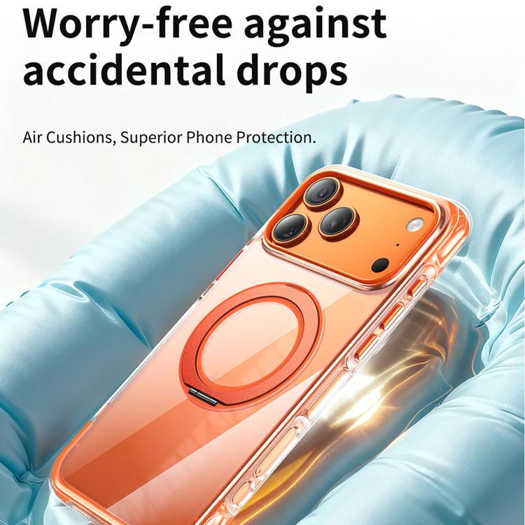 Vacuum-Sealed Transparent Airbag Magnetic Rotation Holder Acrylic Phone Case, For iPhone 17 Pro Max, For iPhone 17 Pro, For iPhone 17
