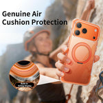Vacuum-Sealed Transparent Airbag Magnetic Rotation Holder Acrylic Phone Case, For iPhone 17 Pro Max, For iPhone 17 Pro, For iPhone 17