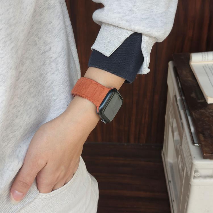 Dây đồng hồ da lộn nam châm hình vuông, dành cho Apple Watch 46mm / 49mm / 45mm / 44mm, dành cho Apple Watch 42mm / 41mm / 40mm / 38mm