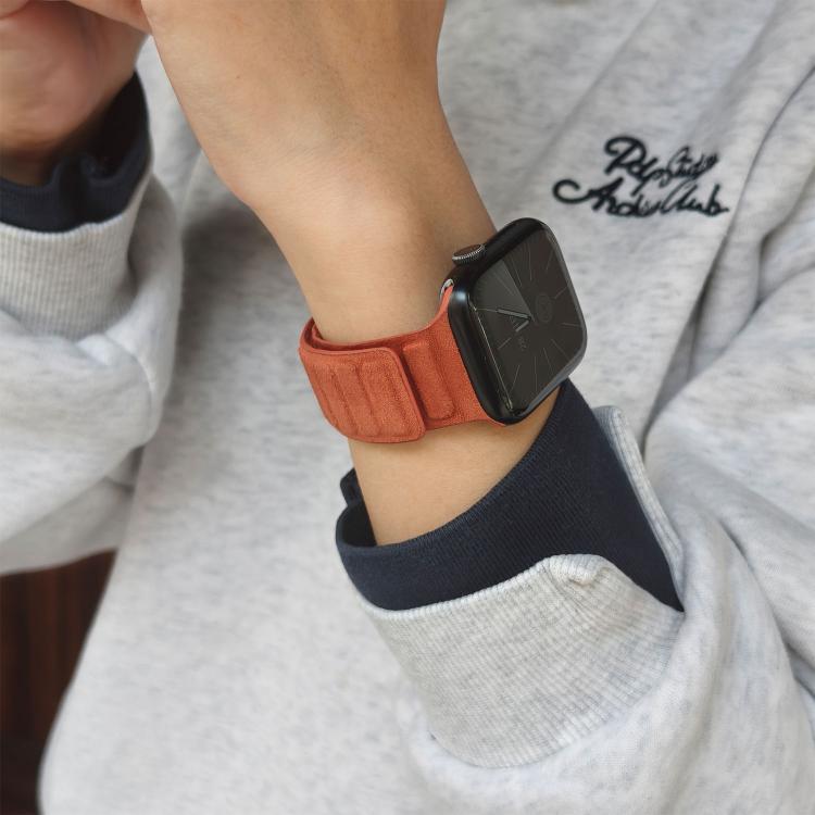 Dây đồng hồ da lộn nam châm hình vuông, dành cho Apple Watch 46mm / 49mm / 45mm / 44mm, dành cho Apple Watch 42mm / 41mm / 40mm / 38mm