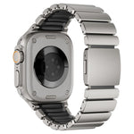 Dây đồng hồ thép không gỉ silicone một hạt khóa nam châm, dành cho Apple Watch 46mm / 49mm / 45mm / 44mm