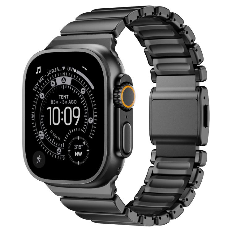 Dây đồng hồ thép không gỉ silicone một hạt khóa nam châm, dành cho Apple Watch 46mm / 49mm / 45mm / 44mm