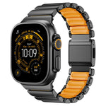 Dây đồng hồ thép không gỉ silicone một hạt khóa nam châm, dành cho Apple Watch 46mm / 49mm / 45mm / 44mm