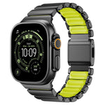 Dây đồng hồ thép không gỉ silicone một hạt khóa nam châm, dành cho Apple Watch 46mm / 49mm / 45mm / 44mm