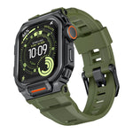 Dây đồng hồ silicone tích hợp vỏ hợp kim kẽm rực rỡ, dành cho Apple Watch Series 11 / 10 46mm