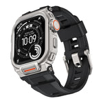 Dây đồng hồ silicone tích hợp vỏ hợp kim kẽm rực rỡ, dành cho Apple Watch Series 11 / 10 46mm