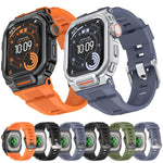 Dây đồng hồ silicone tích hợp vỏ hợp kim kẽm rực rỡ, dành cho Apple Watch Series 11 / 10 46mm