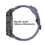 Dây đồng hồ silicone tích hợp vỏ hợp kim kẽm rực rỡ, dành cho Apple Watch Series 11 / 10 46mm