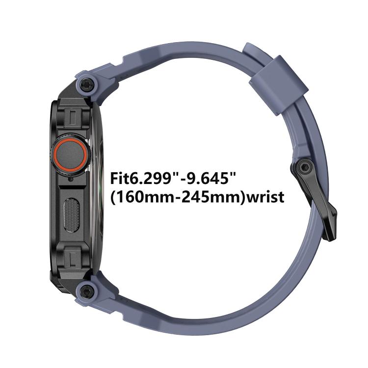 Dây đồng hồ silicone tích hợp vỏ hợp kim kẽm rực rỡ, dành cho Apple Watch Series 11 / 10 46mm