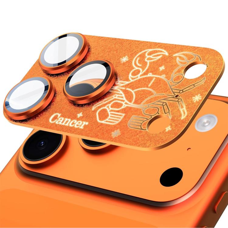 Dành cho iPhone 17 Pro Max Bộ Giáp Mười Hai Chòm Sao Phim Bảo Vệ Ống Kính Camera Kim Loại Mờ Bao Phủ Toàn Diện, Bạch Dương, Xử Nữ, Kim Ngưu, Cự Giải, Ma Kết, Nhân Mã, Sư Tử, Song Ngư, Song Tử, Bảo Bình, Thiên Bình, Bọ Cạp