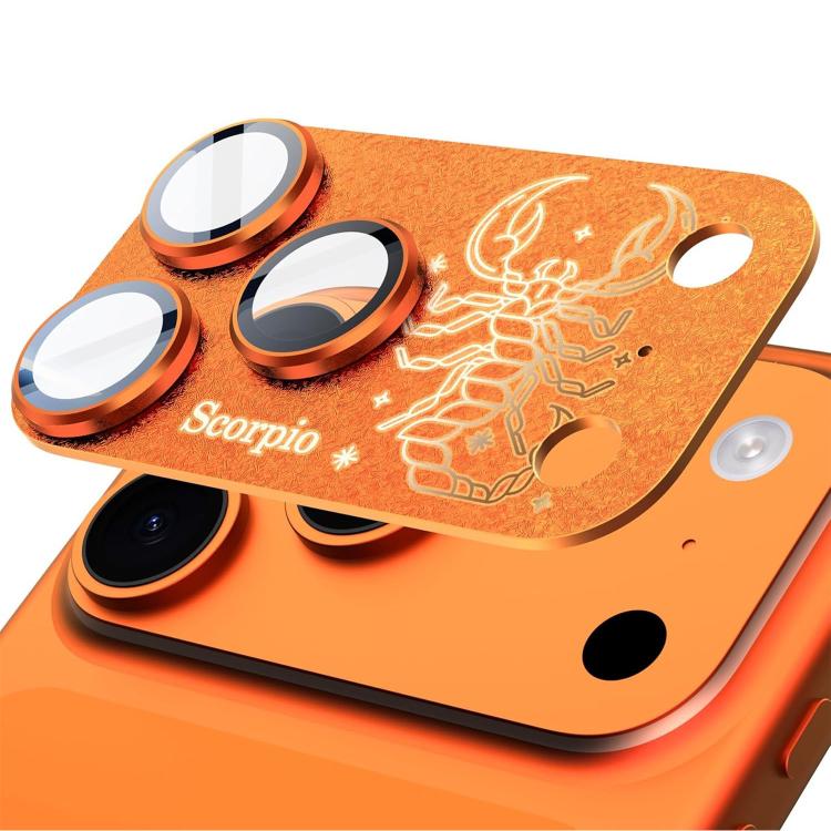 Dành cho iPhone 17 Pro Max Bộ Giáp Mười Hai Chòm Sao Phim Bảo Vệ Ống Kính Camera Kim Loại Mờ Bao Phủ Toàn Diện, Bạch Dương, Xử Nữ, Kim Ngưu, Cự Giải, Ma Kết, Nhân Mã, Sư Tử, Song Ngư, Song Tử, Bảo Bình, Thiên Bình, Bọ Cạp