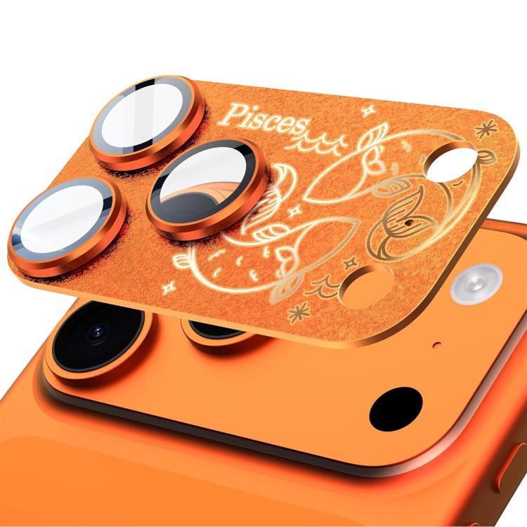 Dành cho iPhone 17 Pro Bộ Giáp Mười Hai Chòm Sao Phim Bảo Vệ Ống Kính Camera Kim Loại Mờ Bao Phủ Toàn Diện, Bọ Cạp, Thiên Bình, Bảo Bình, Song Tử, Song Ngư, Sư Tử, Nhân Mã, Ma Kết, Cự Giải, Kim Ngưu, Xử Nữ, Bạch Dương