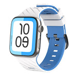 Dây đồng hồ silicone hai màu chéo, dành cho Apple Watch 46mm / 49mm / 45mm / 44mm
