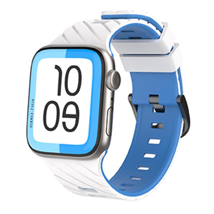 Dây đồng hồ silicone hai màu chéo, dành cho Apple Watch 46mm / 49mm / 45mm / 44mm