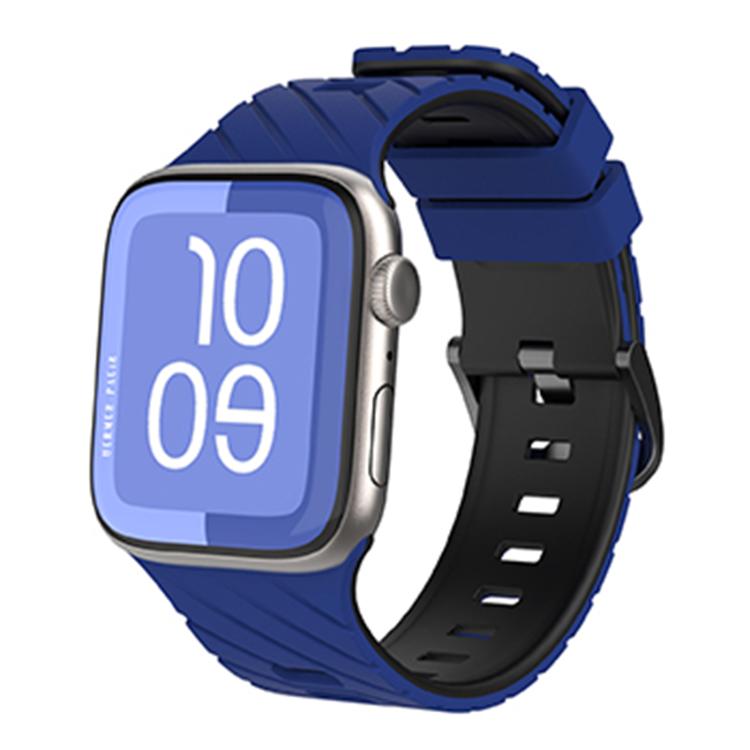 Dây đồng hồ silicone hai màu chéo, dành cho Apple Watch 46mm / 49mm / 45mm / 44mm