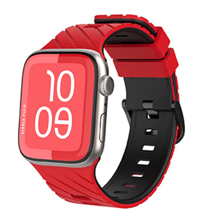 Dây đồng hồ silicone hai màu chéo, dành cho Apple Watch 46mm / 49mm / 45mm / 44mm