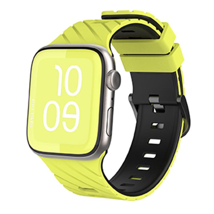 Dây đồng hồ silicone hai màu chéo, dành cho Apple Watch 46mm / 49mm / 45mm / 44mm