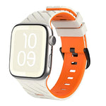 Dây đồng hồ silicone hai màu chéo, dành cho Apple Watch 46mm / 49mm / 45mm / 44mm