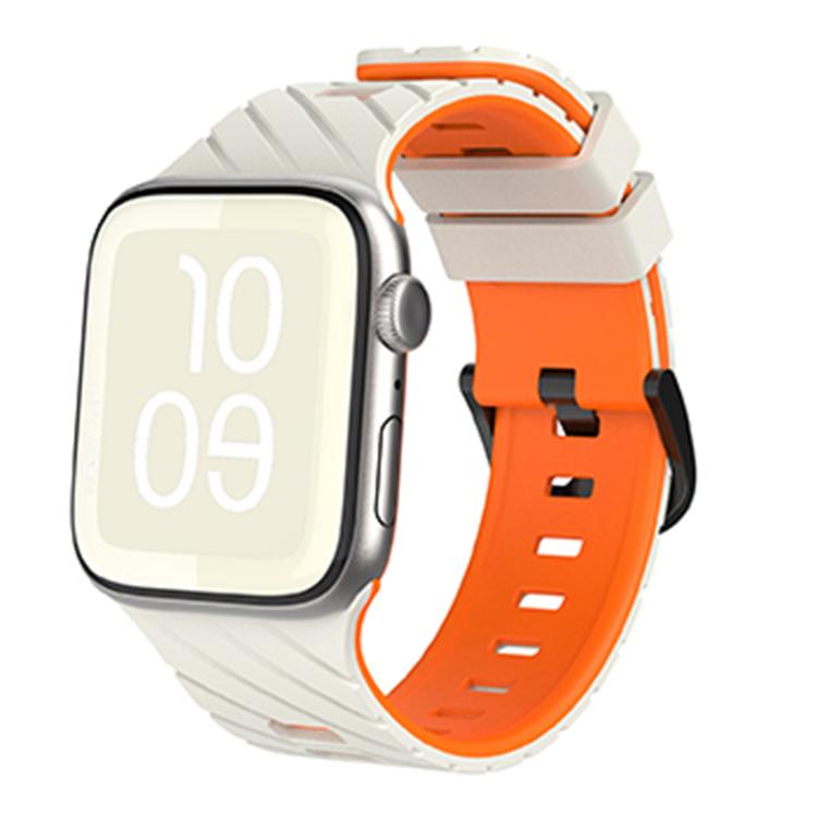 Dây đồng hồ silicone hai màu chéo, dành cho Apple Watch 46mm / 49mm / 45mm / 44mm