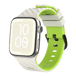 Dây đồng hồ silicone hai màu chéo, dành cho Apple Watch 46mm / 49mm / 45mm / 44mm