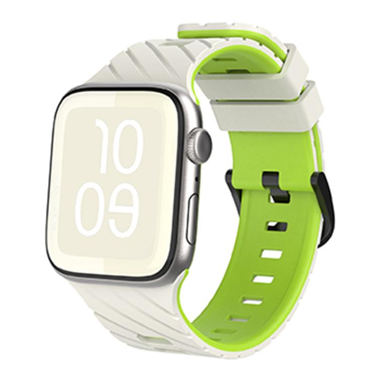 Dây đồng hồ silicone hai màu chéo, dành cho Apple Watch 46mm / 49mm / 45mm / 44mm