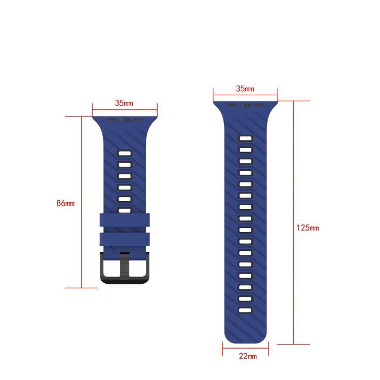 Dây đồng hồ silicone hai màu chéo, dành cho Apple Watch 46mm / 49mm / 45mm / 44mm