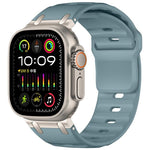 Dây đồng hồ silicone màu trơn kiểu bậc thang tùy chỉnh, dành cho Apple Watch 49mm / 46mm / 45mm / 44mm