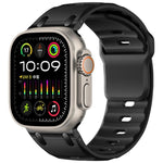 Dây đồng hồ silicone màu trơn kiểu bậc thang tùy chỉnh, dành cho Apple Watch 49mm / 46mm / 45mm / 44mm