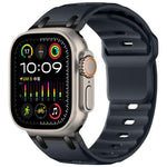 Dây đồng hồ silicone màu trơn kiểu bậc thang tùy chỉnh, dành cho Apple Watch 49mm / 46mm / 45mm / 44mm