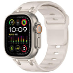 Dây đồng hồ silicone màu trơn kiểu bậc thang tùy chỉnh, dành cho Apple Watch 49mm / 46mm / 45mm / 44mm