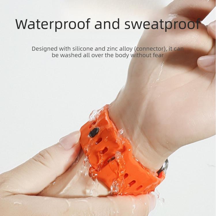 Dây đồng hồ silicone màu trơn kiểu bậc thang tùy chỉnh, dành cho Apple Watch 49mm / 46mm / 45mm / 44mm