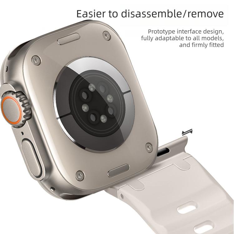 Dây đồng hồ silicone màu trơn kiểu bậc thang tùy chỉnh, dành cho Apple Watch 49mm / 46mm / 45mm / 44mm