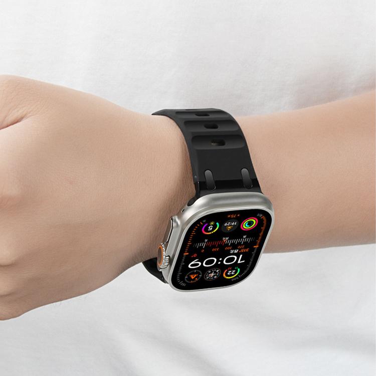 Dây đồng hồ silicone màu trơn kiểu bậc thang tùy chỉnh, dành cho Apple Watch 49mm / 46mm / 45mm / 44mm