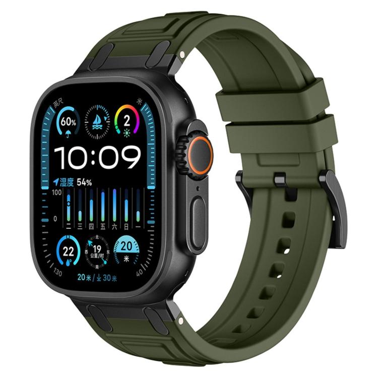Dây đồng hồ silicone ba lớp giáp, dành cho Apple Watch 49mm / 46mm / 45mm / 44mm, dành cho Apple Watch 42mm / 41mm / 40mm / 38mm
