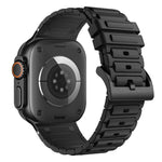 Dây đồng hồ silicone họa tiết hình chữ I gia cố, dành cho Apple Watch 49mm / 46mm / 45mm / 44mm, cho Apple Watch 42mm / 41mm / 40mm / 38mm