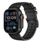 Dây đồng hồ silicone họa tiết hình chữ I gia cố, dành cho Apple Watch 49mm / 46mm / 45mm / 44mm, cho Apple Watch 42mm / 41mm / 40mm / 38mm