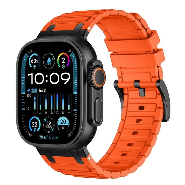Dây đồng hồ silicone họa tiết hình chữ I gia cố, dành cho Apple Watch 49mm / 46mm / 45mm / 44mm, cho Apple Watch 42mm / 41mm / 40mm / 38mm