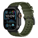 Dây đồng hồ silicone họa tiết hình chữ I gia cố, dành cho Apple Watch 49mm / 46mm / 45mm / 44mm, cho Apple Watch 42mm / 41mm / 40mm / 38mm
