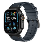 Dây đồng hồ silicone họa tiết hình chữ I gia cố, dành cho Apple Watch 49mm / 46mm / 45mm / 44mm, cho Apple Watch 42mm / 41mm / 40mm / 38mm