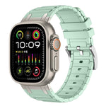 Dây đồng hồ silicone họa tiết hình chữ I gia cố, dành cho Apple Watch 49mm / 46mm / 45mm / 44mm, cho Apple Watch 42mm / 41mm / 40mm / 38mm