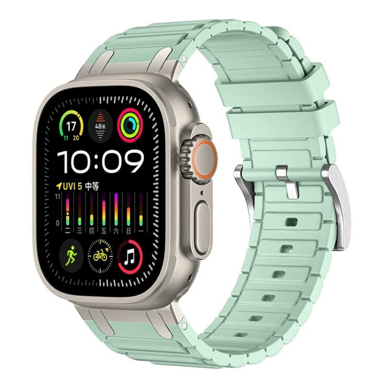 Dây đồng hồ silicone họa tiết hình chữ I gia cố, dành cho Apple Watch 49mm / 46mm / 45mm / 44mm, cho Apple Watch 42mm / 41mm / 40mm / 38mm
