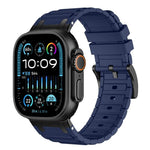 Dây đồng hồ silicone họa tiết hình chữ I gia cố, dành cho Apple Watch 49mm / 46mm / 45mm / 44mm, cho Apple Watch 42mm / 41mm / 40mm / 38mm
