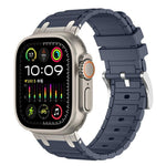 Dây đồng hồ silicone họa tiết hình chữ I gia cố, dành cho Apple Watch 49mm / 46mm / 45mm / 44mm, cho Apple Watch 42mm / 41mm / 40mm / 38mm