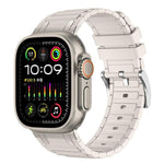 Dây đồng hồ silicone họa tiết hình chữ I gia cố, dành cho Apple Watch 49mm / 46mm / 45mm / 44mm, cho Apple Watch 42mm / 41mm / 40mm / 38mm